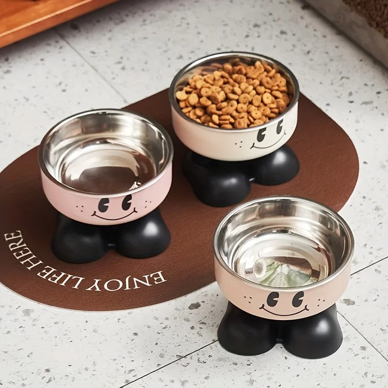 Elevated Stainless Steel Double Bowl for Dogs & Cats