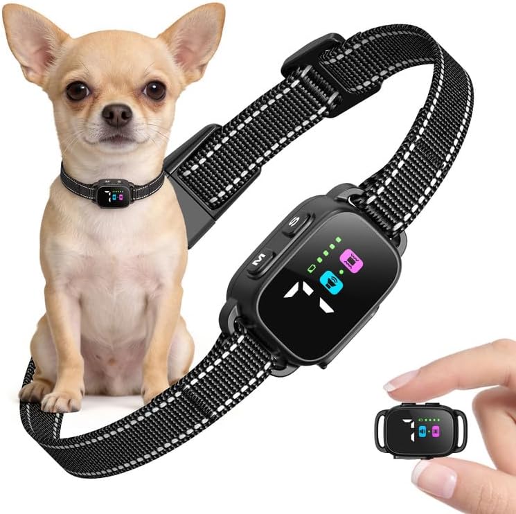 No-Shock Anti-Bark Collar for Small Dogs – Rechargeable (Black)