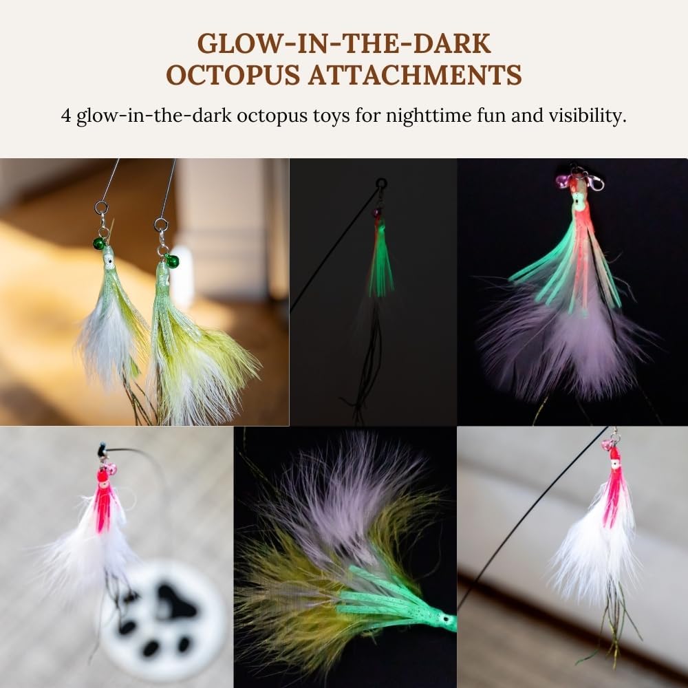 Suction Cup Cat Wand with Glow Octopus