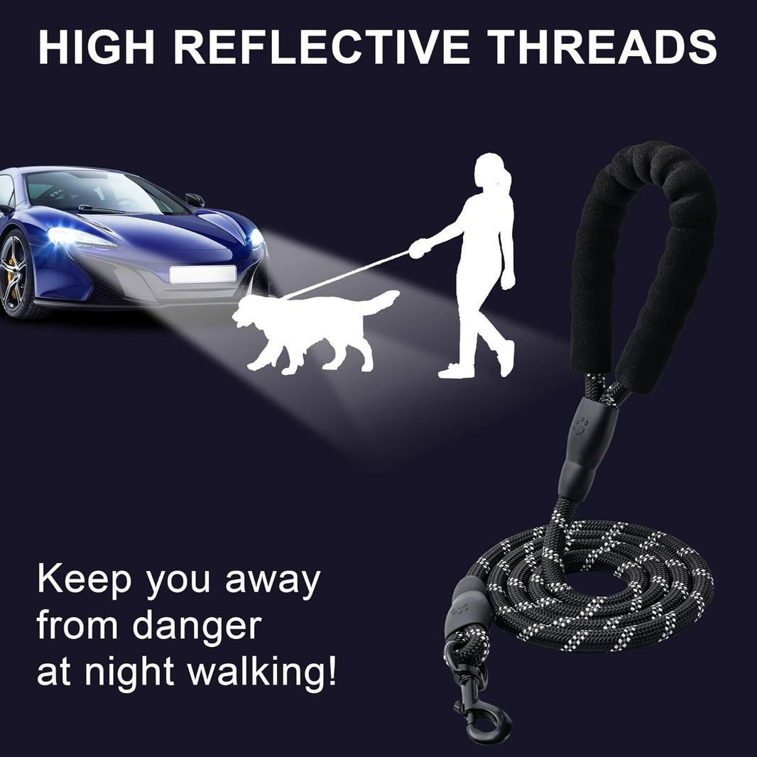 Heavy-Duty Rope Dog Leash with Padded Handle (2-Pack)