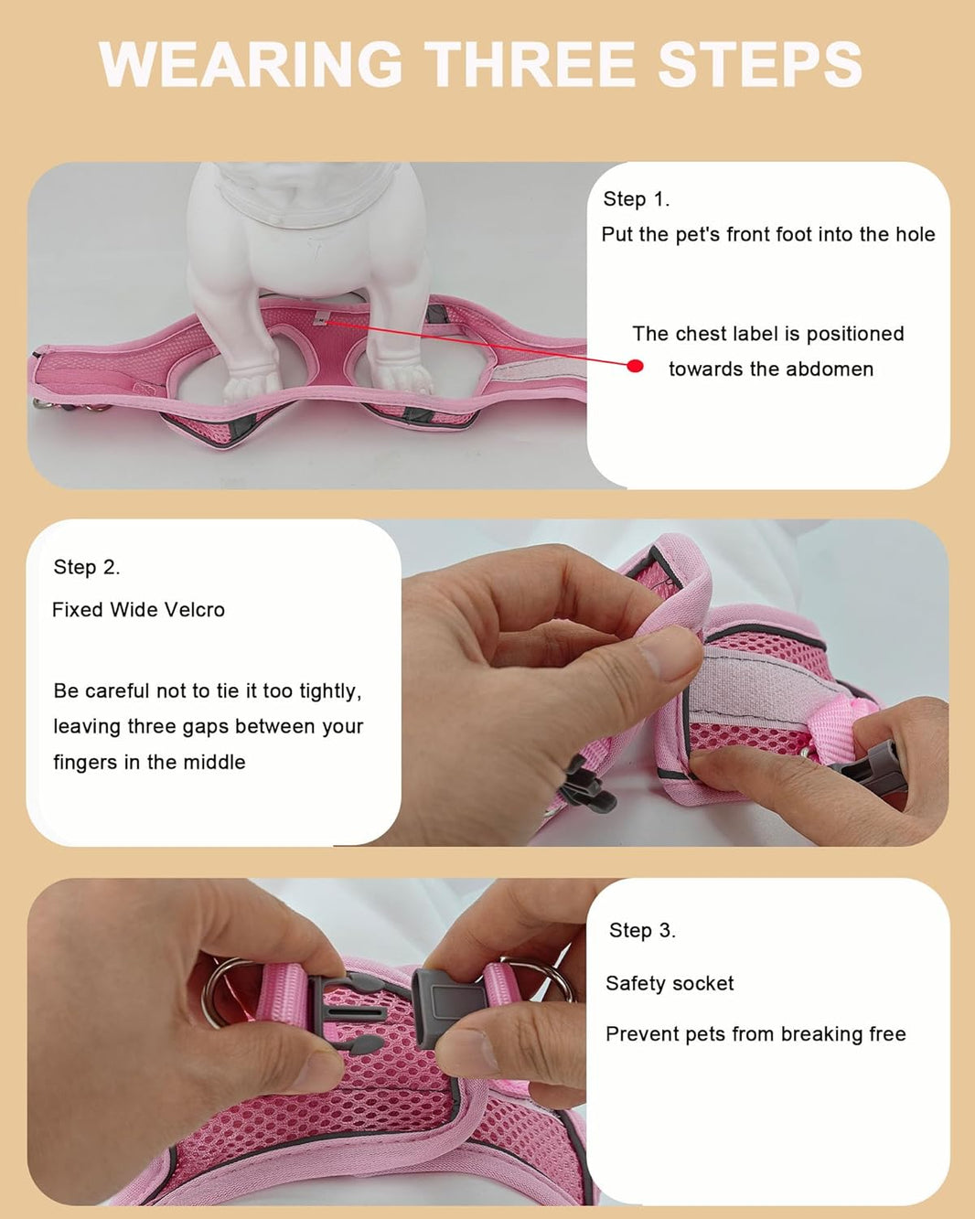 Soft Mesh Dog Harness & Leash Set (Pink)