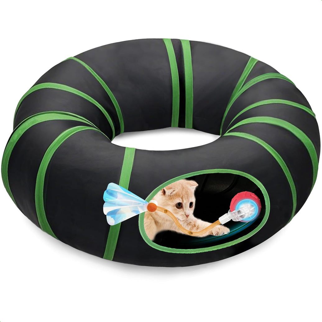 Motion-Activated Ball in Cat Tunnel (Orange-Red)