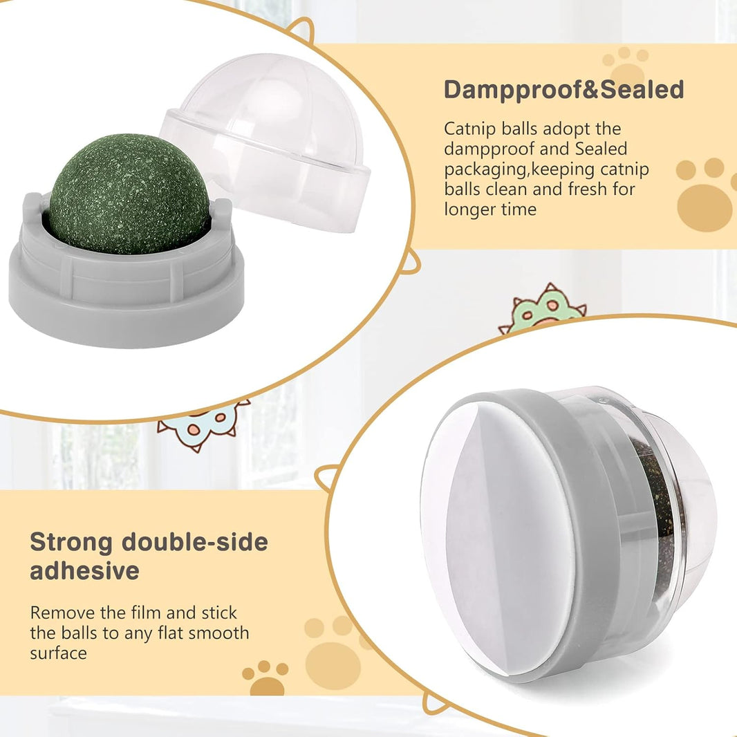 Catnip Wall Balls (3-Pack, Grey)