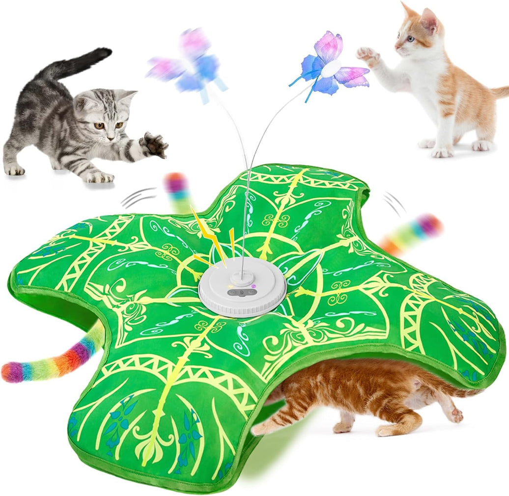 Touch-Activated Hide & Seek Cat Toy (Green)