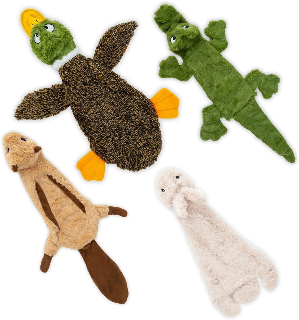 Plush Squeaky Dog Toys (4-Pack)