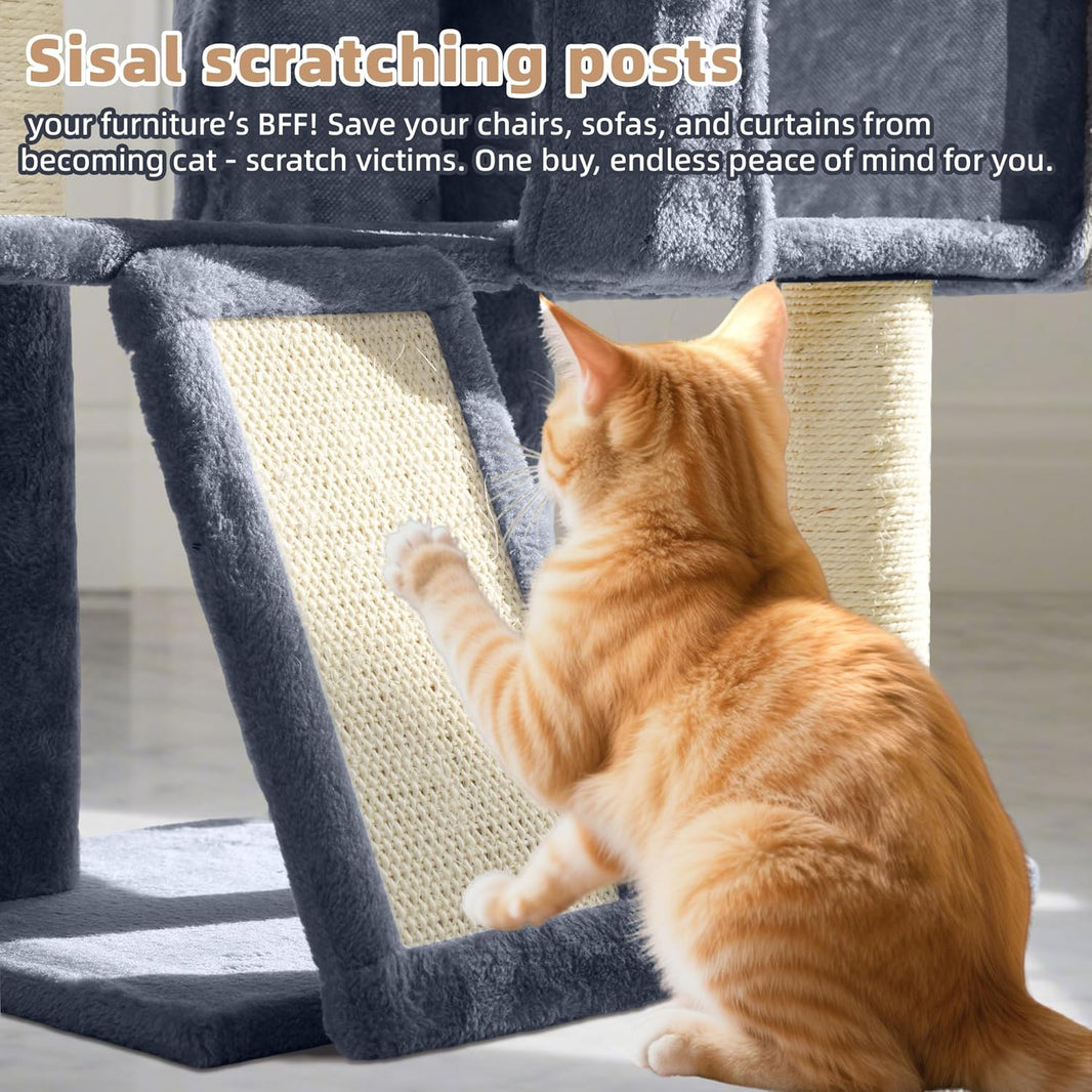 Cat Tree with Condo & 2 Hammocks