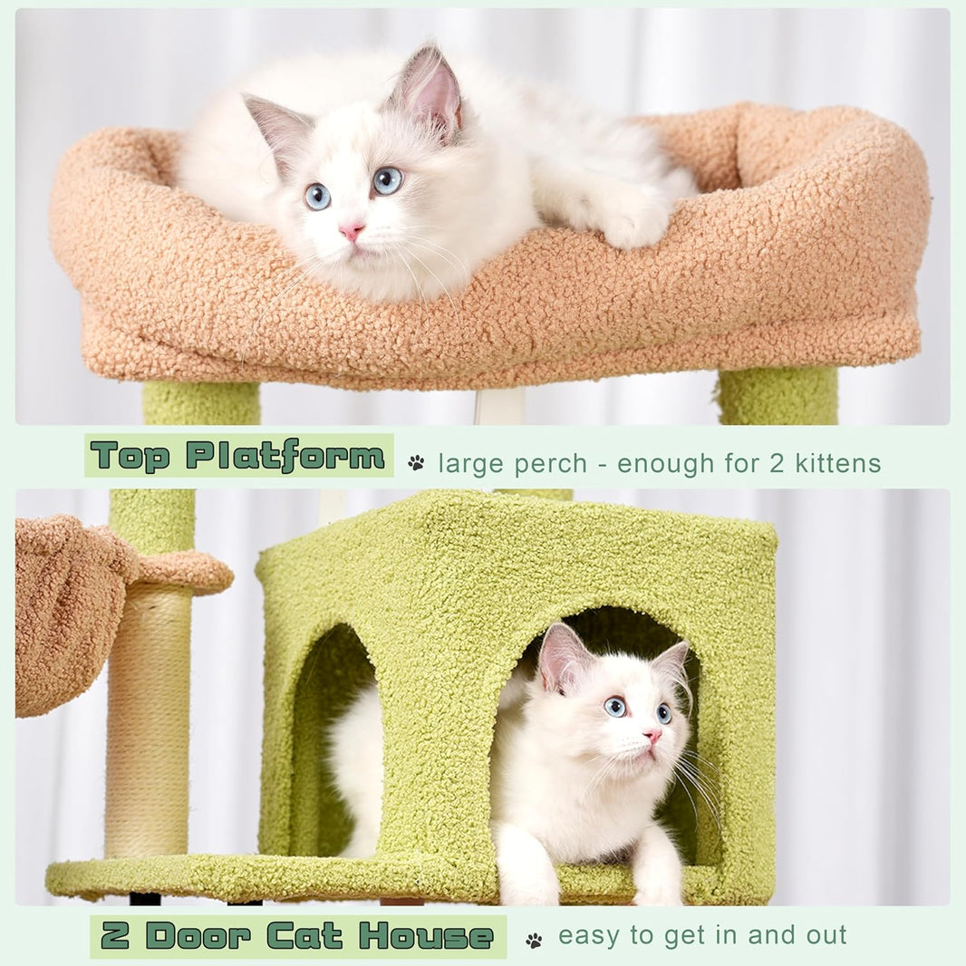 Cactus Cat Tree with Hammock & Condo (43")