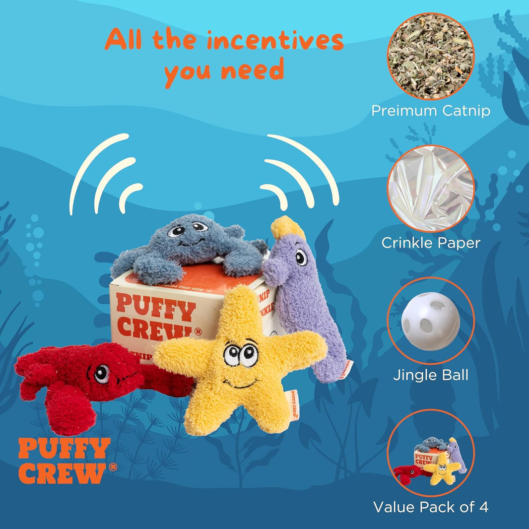 Ocean Catnip Plush Toys (4-Pack)