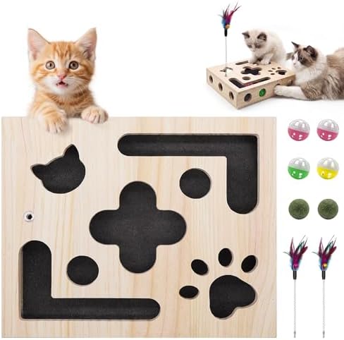 Cat Nail File Puzzle Box with Wand Toys