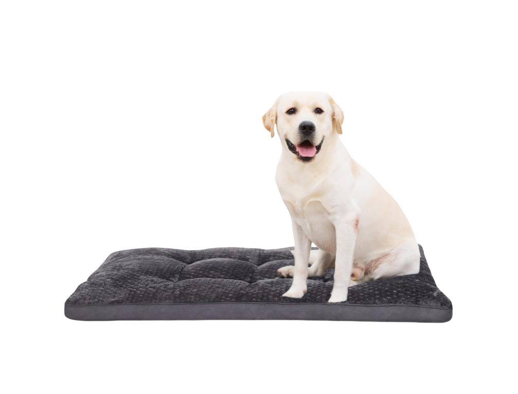Washable Plush Dog Crate Pad (Gray)
