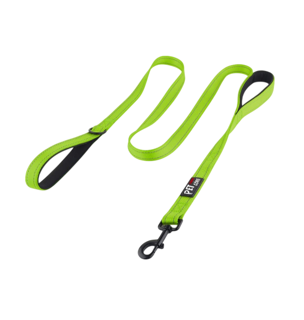 Double-Handle Reflective Dog Leash, 6ft (Green)