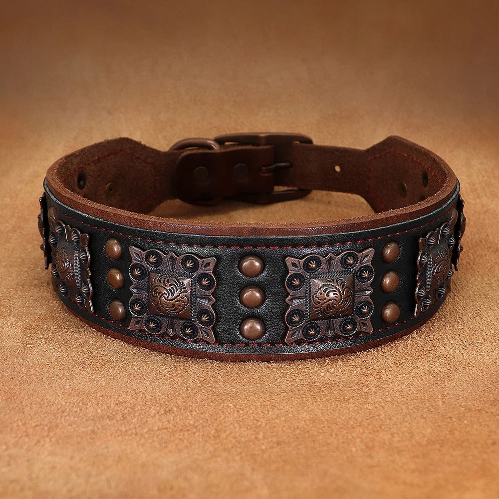 Spiked Leather Dog Collar (L)