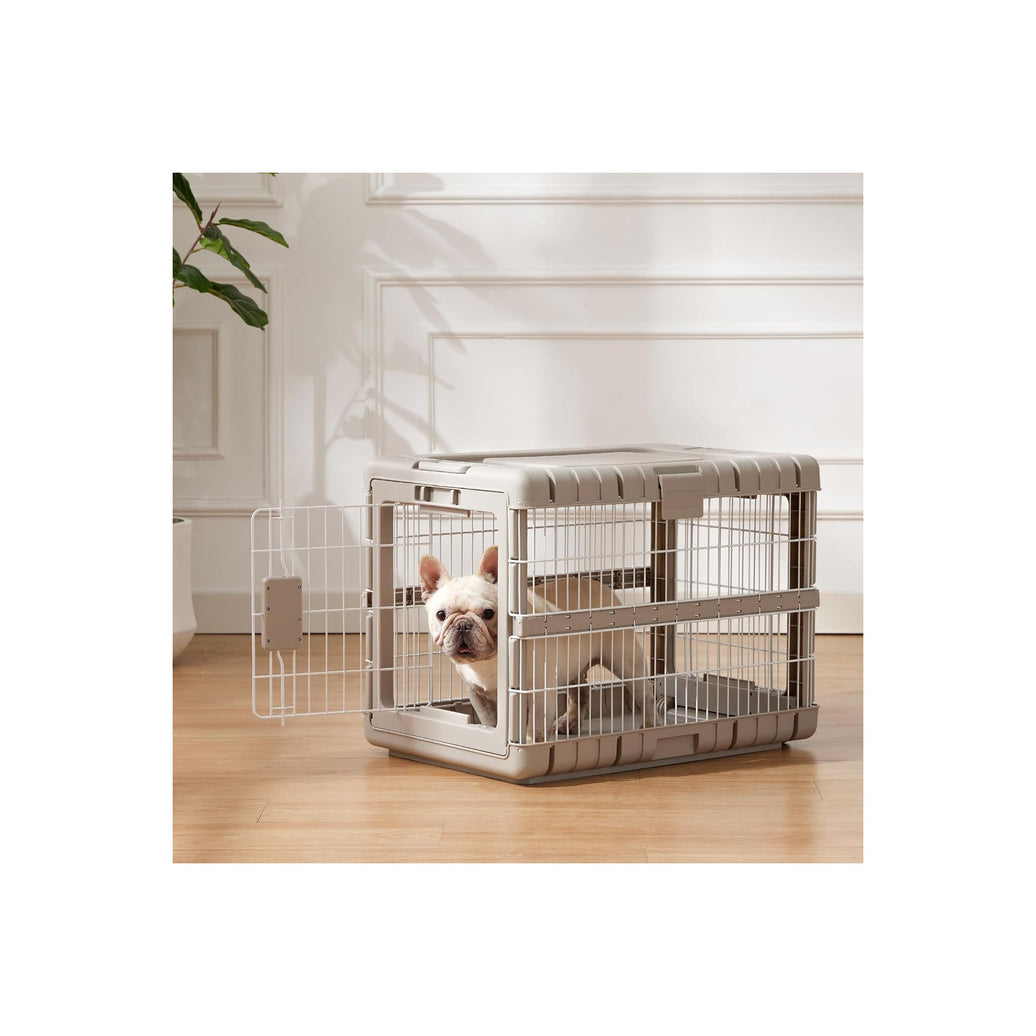 Foldable Steel Dog Crate with Wheels (28")