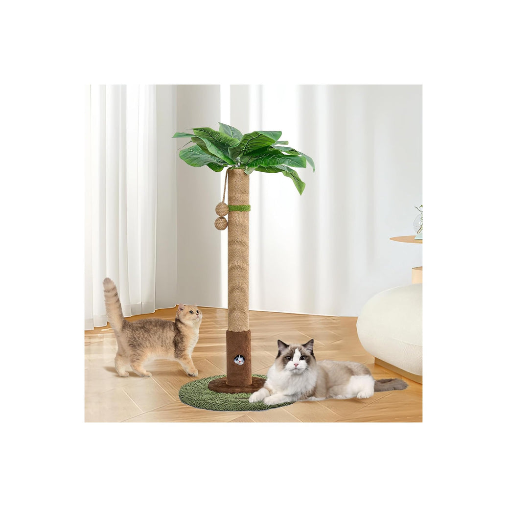 Palm Tree Cat Scratching Post with Hanging Ball (35")