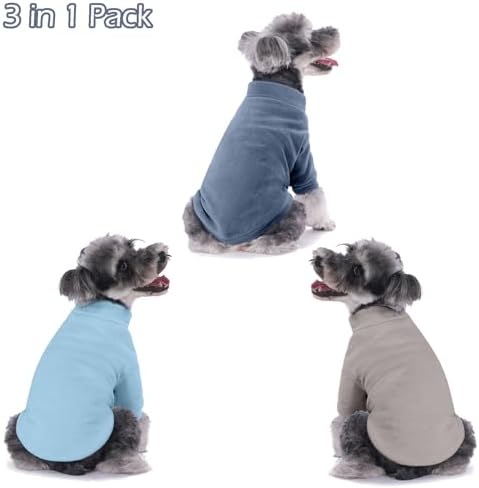 Dog Sweater, 3 Pack Dog Sweaters for Small Dogs Girl Boy, Ultra Soft Warm Puppy Clothes Dog Coat for Winter (Gray+Azure+Navy, Small)