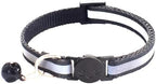 2 Pack Breakaway Cat Collars with Bells, Reflective Design and Claw Print Design, Safety Buckle Kitten Collars Adjustable from 7.5 to 12.5 Inches (Black)