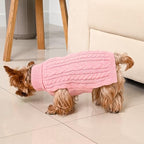 2 Pack Dog Sweaters for Small Dogs Winter Turtleneck Pullover Cable Knit Fleece Stretch Puppy Doggie Chihuahua Toy Poodle Yorkie Pomeranian Boy Girl Pet Clothes (S, Pink & Purple)