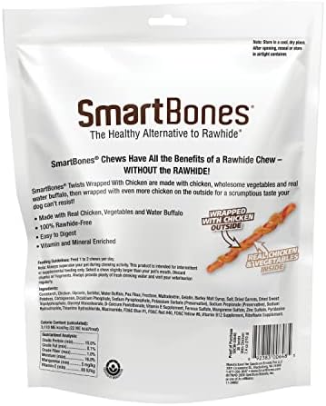 Twists Wrapped with Chicken Made with Real Water Buffalo, 30 Count, Rawhide-Free Chews for Dogs, 7.40 Ounce (Pack of 1)