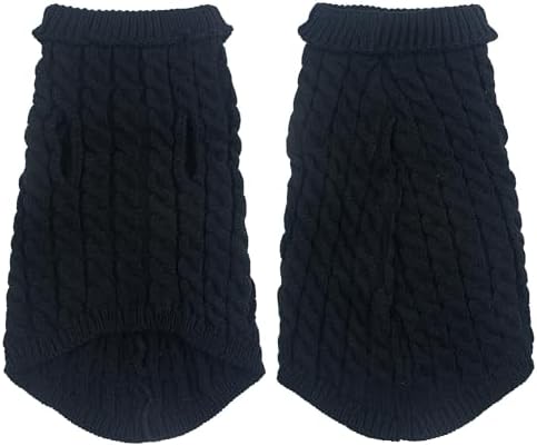 Dog Pullover Sweater Cozy Small Dog Warm Winter Sweater Black S for Bulldog, Poodle, Yorkshire, Cocker Spanie etc.