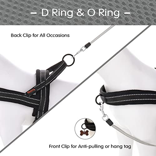 No Pull Dog Harness with Soft Mesh Padded,Reflective & Quick Fit Light Weight Dog Strap Vest Harness,Easy for Walking Training (S:Chest 18-22", Mesh-Black)