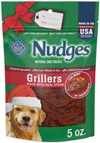 Nudges Steak Grillers, Natural Holiday Dog Treats, Made in The USA with Real Beef, 5-oz. Bag