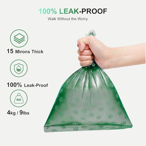 120Pcs Thick Dog Poop Bags Rolls, Leak-Proof Poop Bags for Dog and Cats Litter, 9x13 Inch Scented Pet Waste Bag for Small - Large Dogs Walking, Fits Most Doggie Bag Holder for Leash