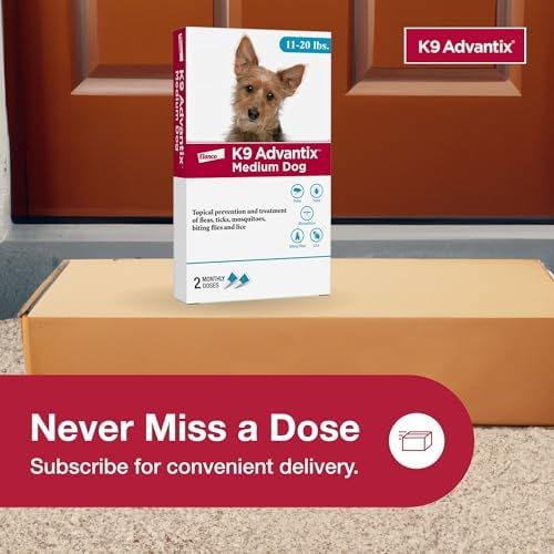 Flea, Tick & Mosquito Prevention for Dogs 11-20 lbs. | Flea Drops for Medium Dogs | Apply Monthly | 2 Treatments