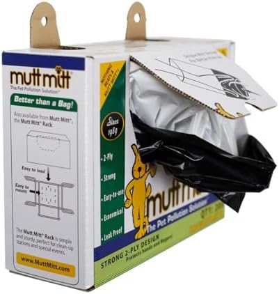 2-Ply dog waste pick-up bags Dispense-A-Mitt™ - 200 Dog Waste Bags in a wall mountable box.
