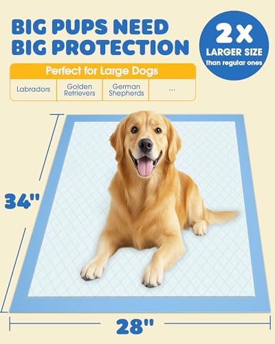 6-Layer Extra-Large Puppy Pads (34" x 28", 50 ct)