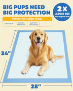 50-Pack Extra Large Pee Pads - 34" x 28" Puppy Pads for Dogs with 6-Layer Leakproof Protection, Disposable and Quick-Dry Dog Pads with High Absorbency for Easy Potty Training