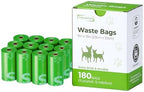 Poop Bags for Dogs,180 Bags, Waste Refuse Cleanup, Doggy Roll Refills for Outdoor Puppy Walking and Travel, Leakproof and Tear Resistant, Unscented, 12 Pack of 15, Lime Green