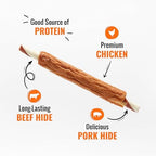 Triple Flavor Ribs Chews for All Dogs, 12 Ounces, Treat Your Dog to Long-Lasting Chews Made with Beef Hide, Chicken and Pork Hide