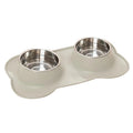 Stainless Steel Pet Dog Feeder Silicone Anti-spill Cats Dog Double Bowl Pet Feeding Drinking Water Bowls Dog Food Dispenser