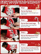 2PCS Dog Christmas Sweater, Soft Warm Pet Clothes Coat for Small Medium Large Dogs and Cats Boy Girl, Fall Cozy Holiday Turtleneck Knitting Collar Pullover Pup Outfit Costume for Thanksgiving New Year