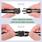 2 Pack Cat Collars Quick Release Reflective Kitten Collar with Bell & Safety Release (Black)