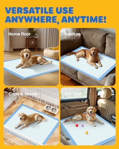 50-Pack Extra Large Pee Pads - 34" x 28" Puppy Pads for Dogs with 6-Layer Leakproof Protection, Disposable and Quick-Dry Dog Pads with High Absorbency for Easy Potty Training