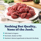 Freeze Dried Dog Food - W/Real Beef, Pumpkin & Superfoods - Freeze Dried Raw Dog Food Toppers for Picky Eaters to Serve as a Nutrient-Dense Meal Topper or High Protein Treats - 1.5oz