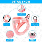 Dog Harness and Leash Set, No Pull Soft Mesh Puppy Harness for Small Medium Dogs, Cats - Step in Reflective Breathable Lightweight Vest Harness for Walking, Training - Pink, XS