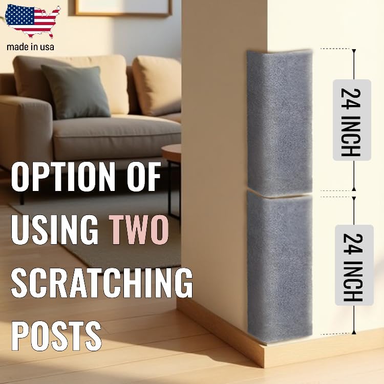 Wall Cat Scratcher & Corner Cat Scratcher – Indoor Scratching Post for Cats – Carpet Scratching Pad – Corner Scratchers for Indoor Cats – Wall Mounted Cat Mat