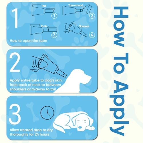 Flea and Tick Prevention for Dogs: Flea & Tick Topical for Medium Dogs 23-44 lbs, 6 Dose Flea and Tick Prevention for 6 Months (6 Pack)