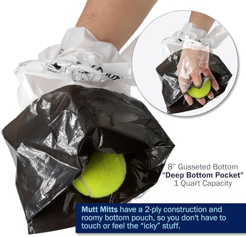 100 White & Black 2-Ply Dog Waste Bags on 1 Dog Waste Bag Station Header - 300% Thicker than mini roll dog waste bags - no more warm & yuck feeling