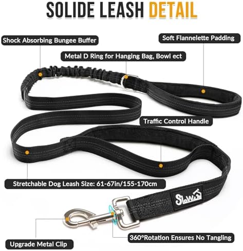 No Pull Dog Harness - Heavy Duty Dog Harness and Leash Set for Medium Large Dogs, Reflective Tactical Harness with Soft Padded and Front Clip for Easy Walk and Training (Black L)