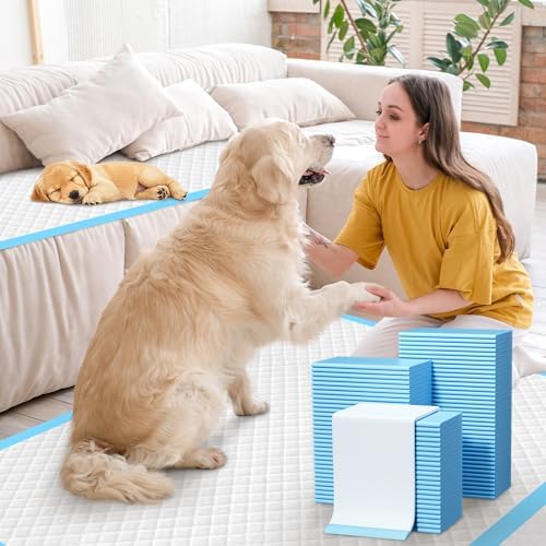 60 Count Extra Large Dog Pee Pads 28" x 34", Super Absorbent X-Large Puppy Pads Disposable Dogs Training Pads, Quick Drying Leak-Proof Dog Potty Pads for Doggies Puppies