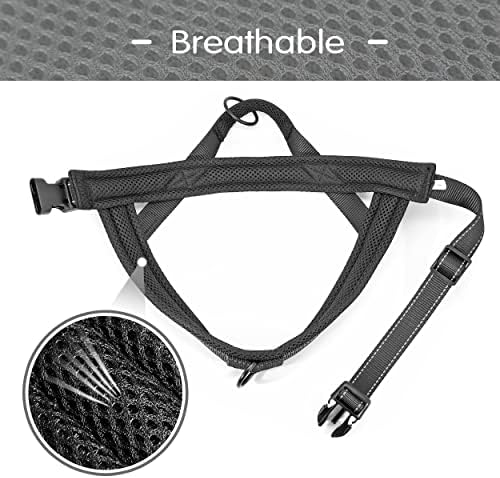 No Pull Dog Harness with Soft Mesh Padded,Reflective & Quick Fit Light Weight Dog Strap Vest Harness,Easy for Walking Training (S:Chest 18-22", Mesh-Black)