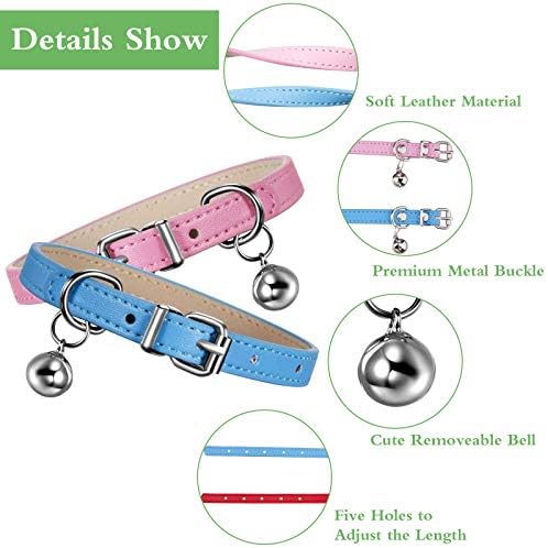 6 Pack Reflective Cat Collar with Bell, Breakaway and Safe Collars for Cats, Nylon, Pet Collar Mixed Colors Adjustable19-32cm