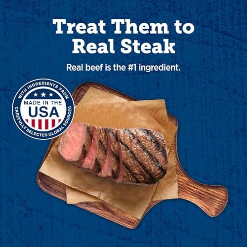 True Chews Premium Morsels Dog Treats, Made in The USA with Natural Ingredients, Steak, 10-oz Bag