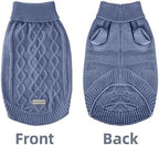 Small Dog Warm Winter Sweater MengMengDa Pet Clothes Puppy Knitwear for Small to Medium Breeds Dog Outfits (Dark Blue M)