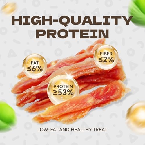 Chicken Jerky Dog Treats, Real Chicken Strips Dog Training Treats Soft Rawhide-Free Chews Healthy Snacks for Small Medium Large Breed 10.58oz