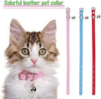 6 Pack Reflective Cat Collar with Bell, Breakaway and Safe Collars for Cats, Nylon, Pet Collar Mixed Colors Adjustable19-32cm