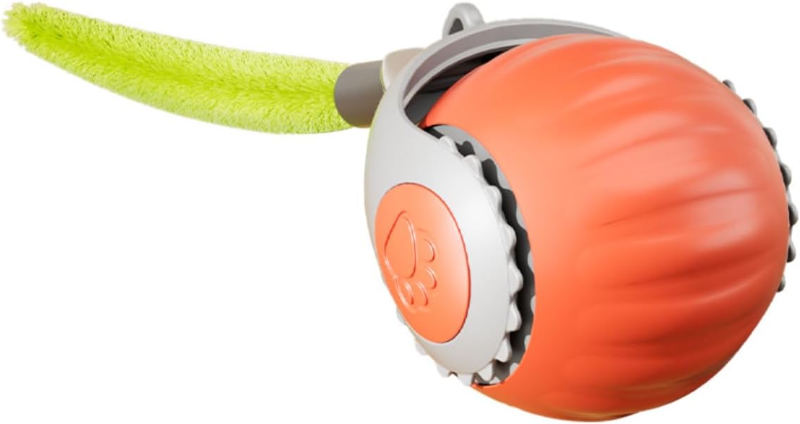 Cat Toy for Indoor Cats, Two Speed Smart Automatic Cat Toy Moving Ball with Tail, Rechargeable Motion Activated Cat Toys for Bored Indoor Adult Cats (Adapter Not Included)